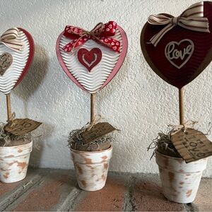 Handmade Heart Topiary Set